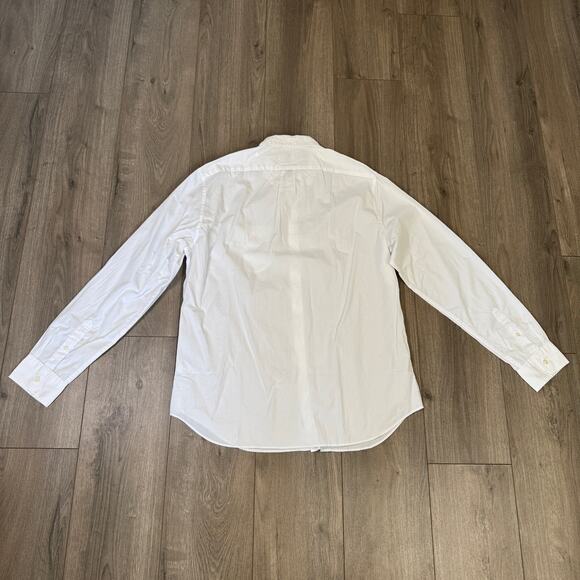 J.Crew Classic Secret Wash Cotton Poplin Shirt L White Button Down Long Sleeve - Picture 6 of 8